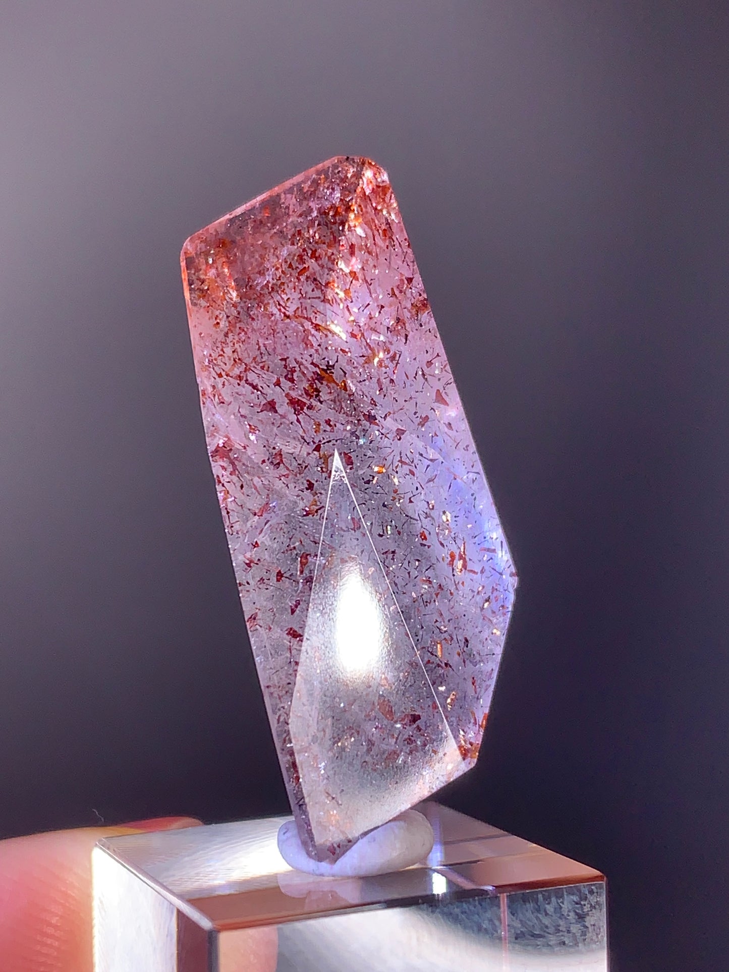 Harlequin Quartz Polished Freeform – Gold Strawberry Quartz from Madagascar