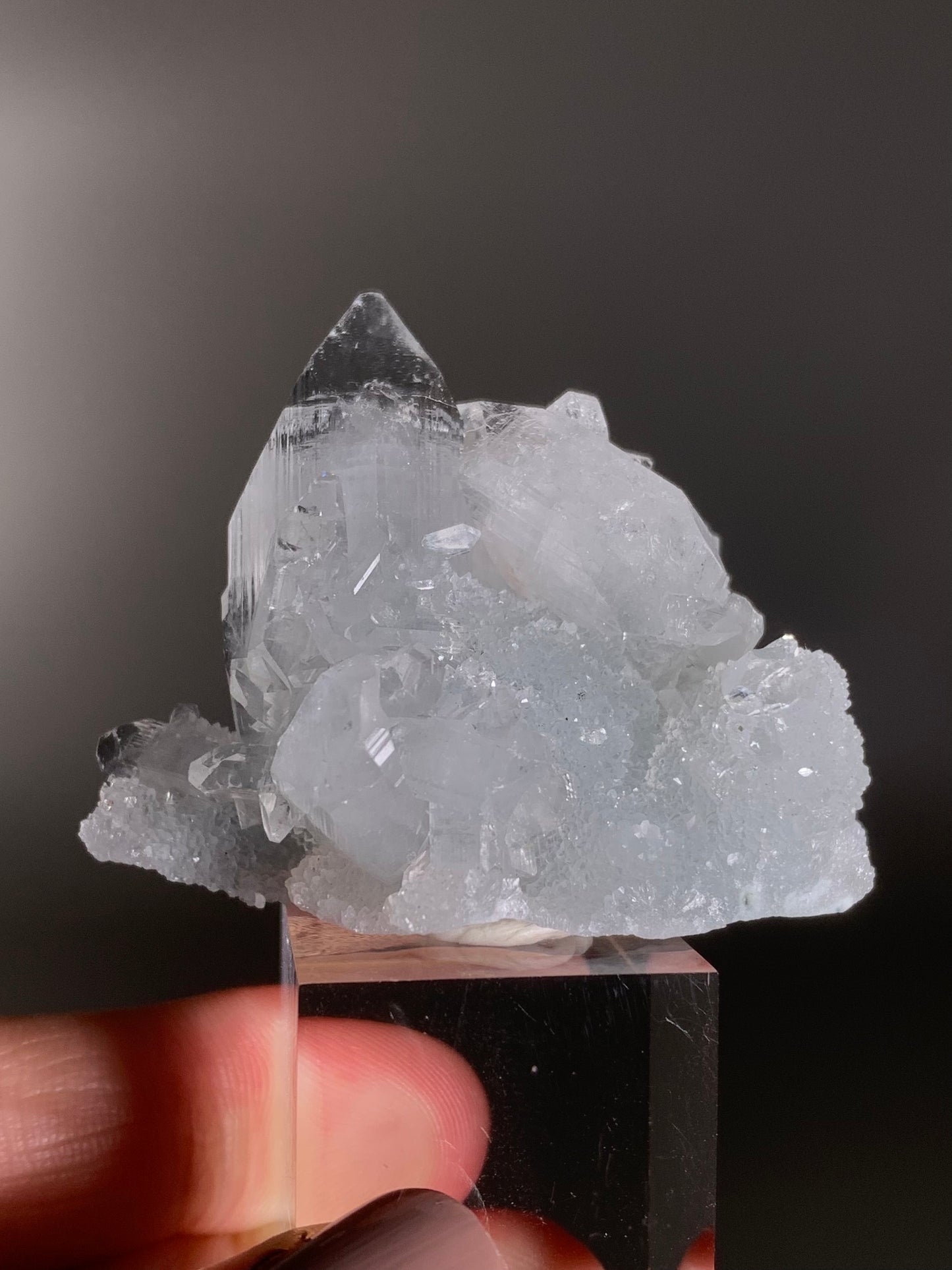 Diamond Apophyllite With Blue Chalcedony Specimen