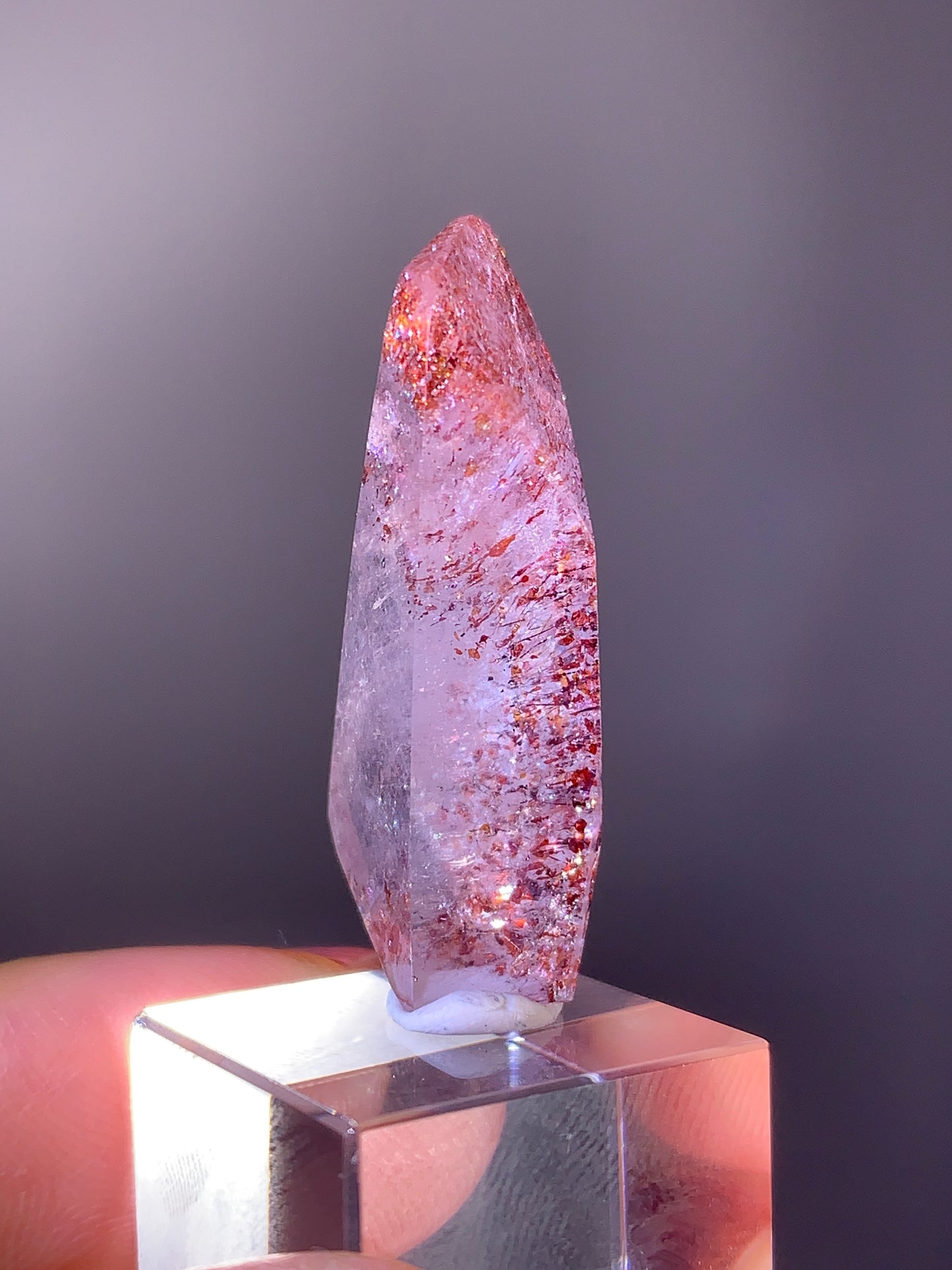 Harlequin Quartz Polished Freeform – Gold Strawberry Quartz from Madagascar