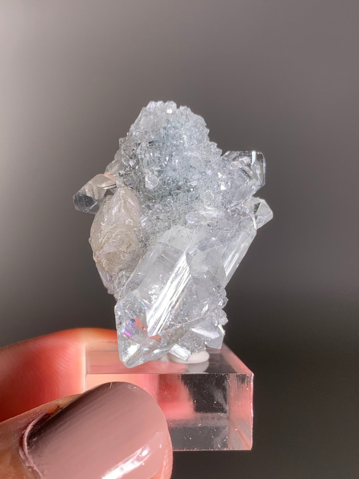 Diamond Apophyllite With Blue Chalcedony Specimen