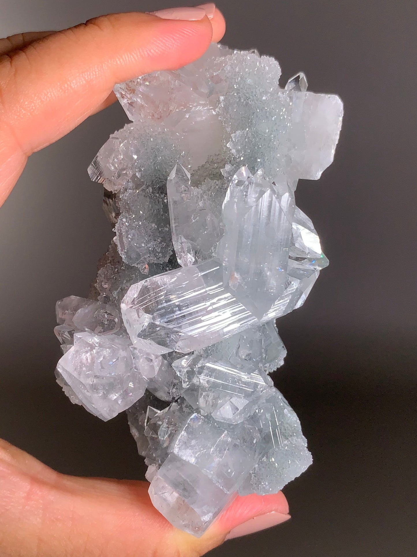 Diamond Apophyllite With Blue Chalcedony Specimen