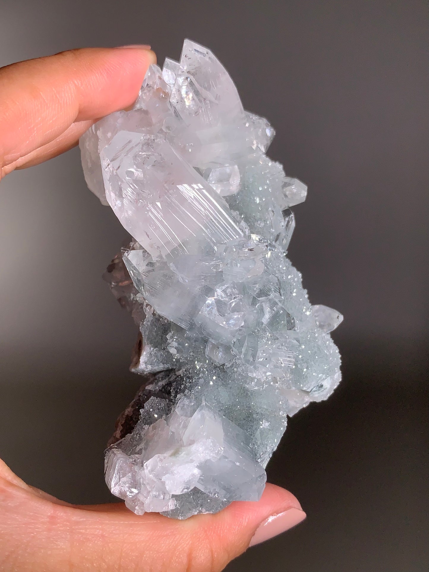 Diamond Apophyllite With Blue Chalcedony Specimen