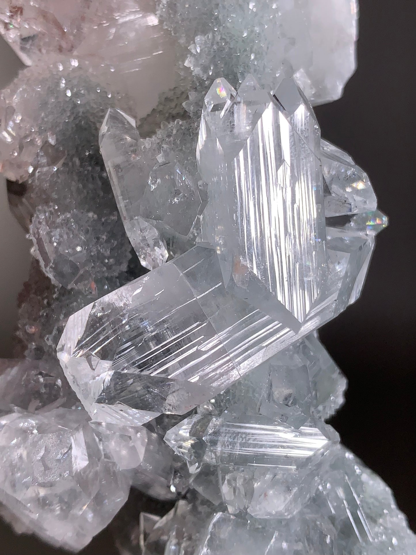 Diamond Apophyllite With Blue Chalcedony Specimen