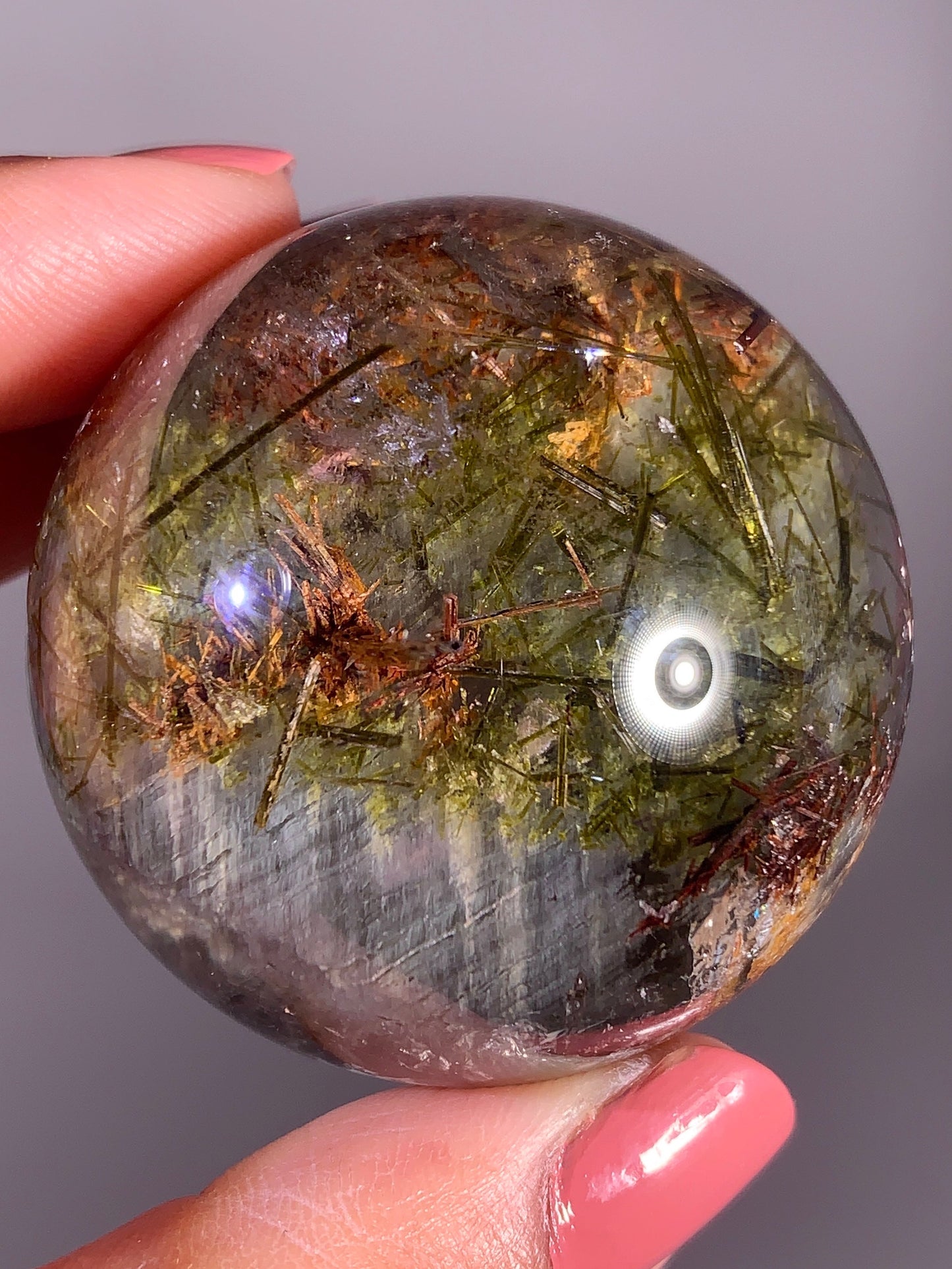 Collector’s Grade Large Garden Quartz Sphere with Epidote and Tourmaline from Zambia
