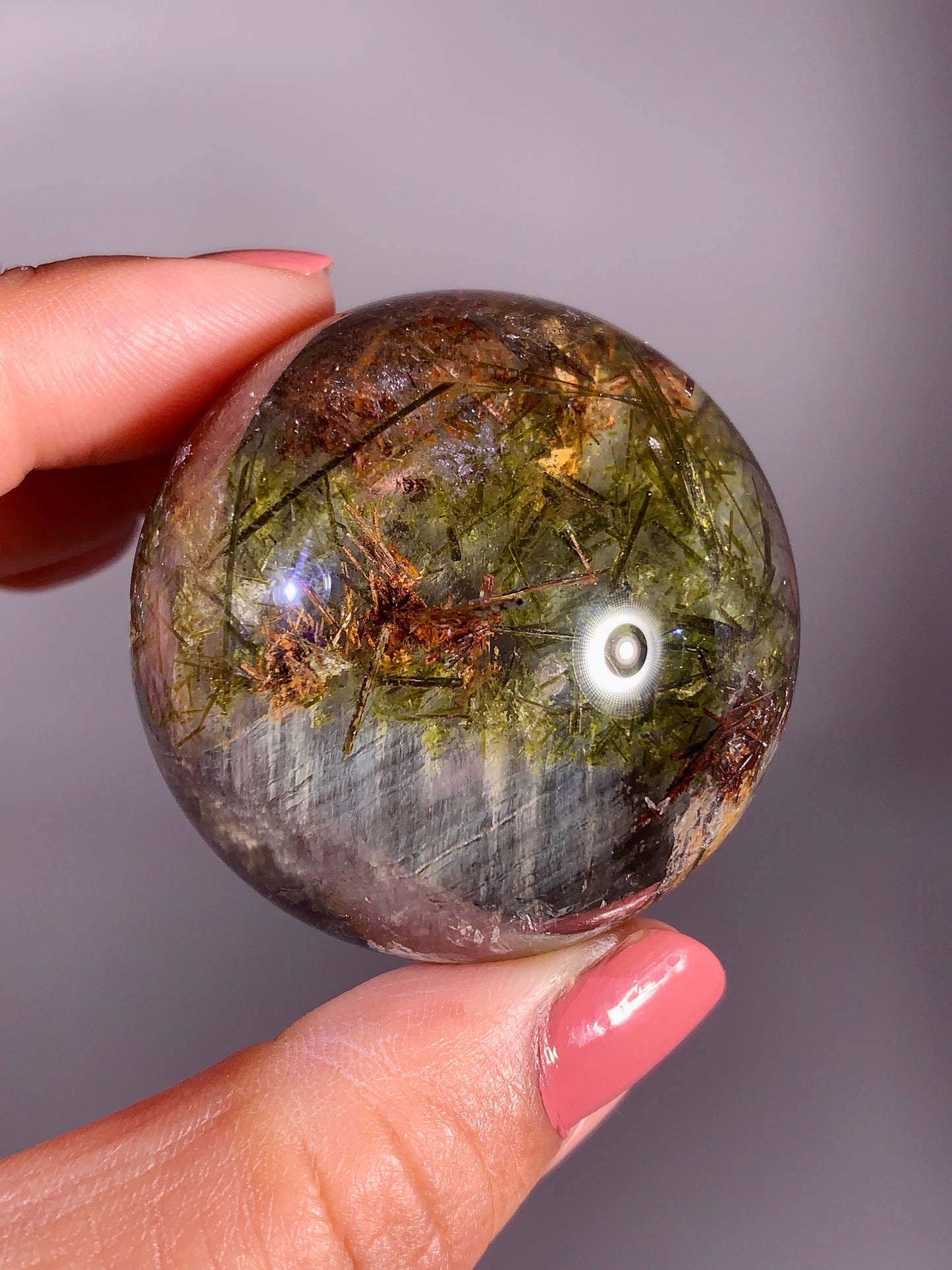 Collector’s Grade Large Garden Quartz Sphere with Epidote and Tourmaline from Zambia
