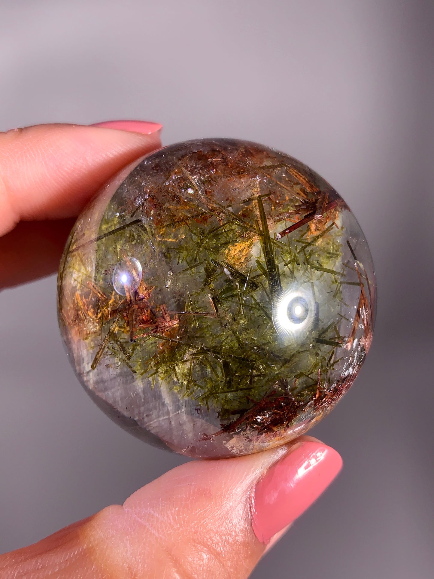 Collector’s Grade Large Garden Quartz Sphere with Epidote and Tourmaline from Zambia