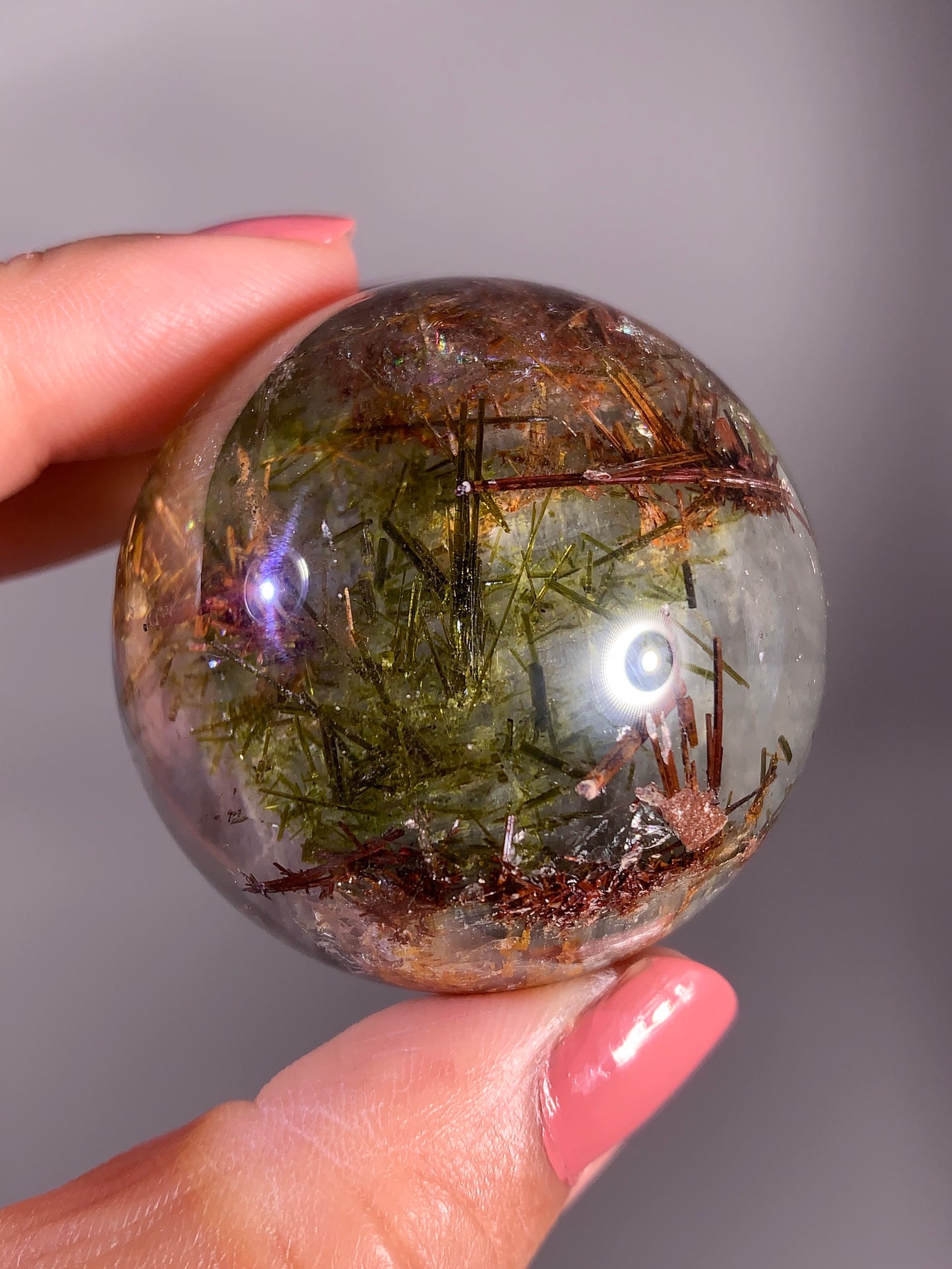 Collector’s Grade Large Garden Quartz Sphere with Epidote and Tourmaline from Zambia