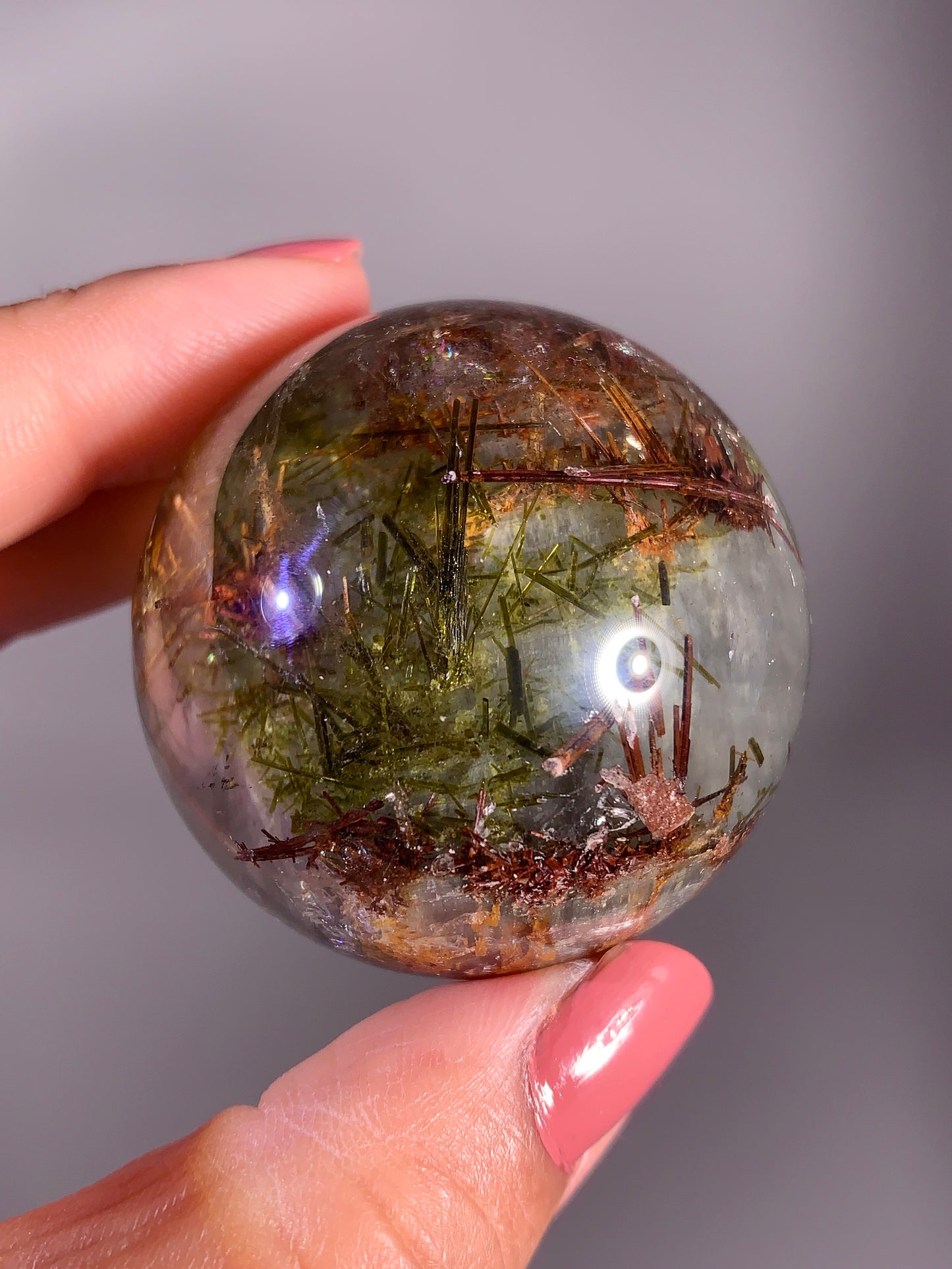Collector’s Grade Large Garden Quartz Sphere with Epidote and Tourmaline from Zambia