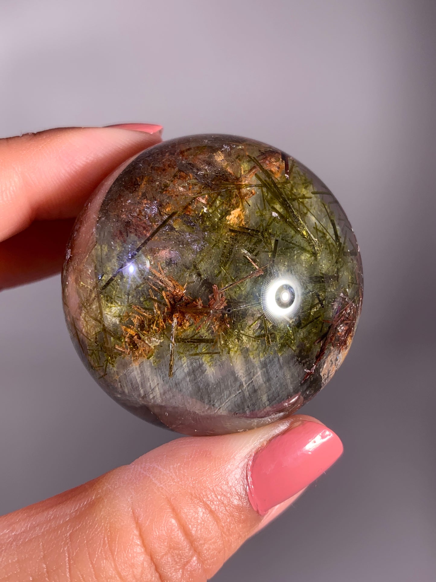 Collector’s Grade Large Garden Quartz Sphere with Epidote and Tourmaline from Zambia