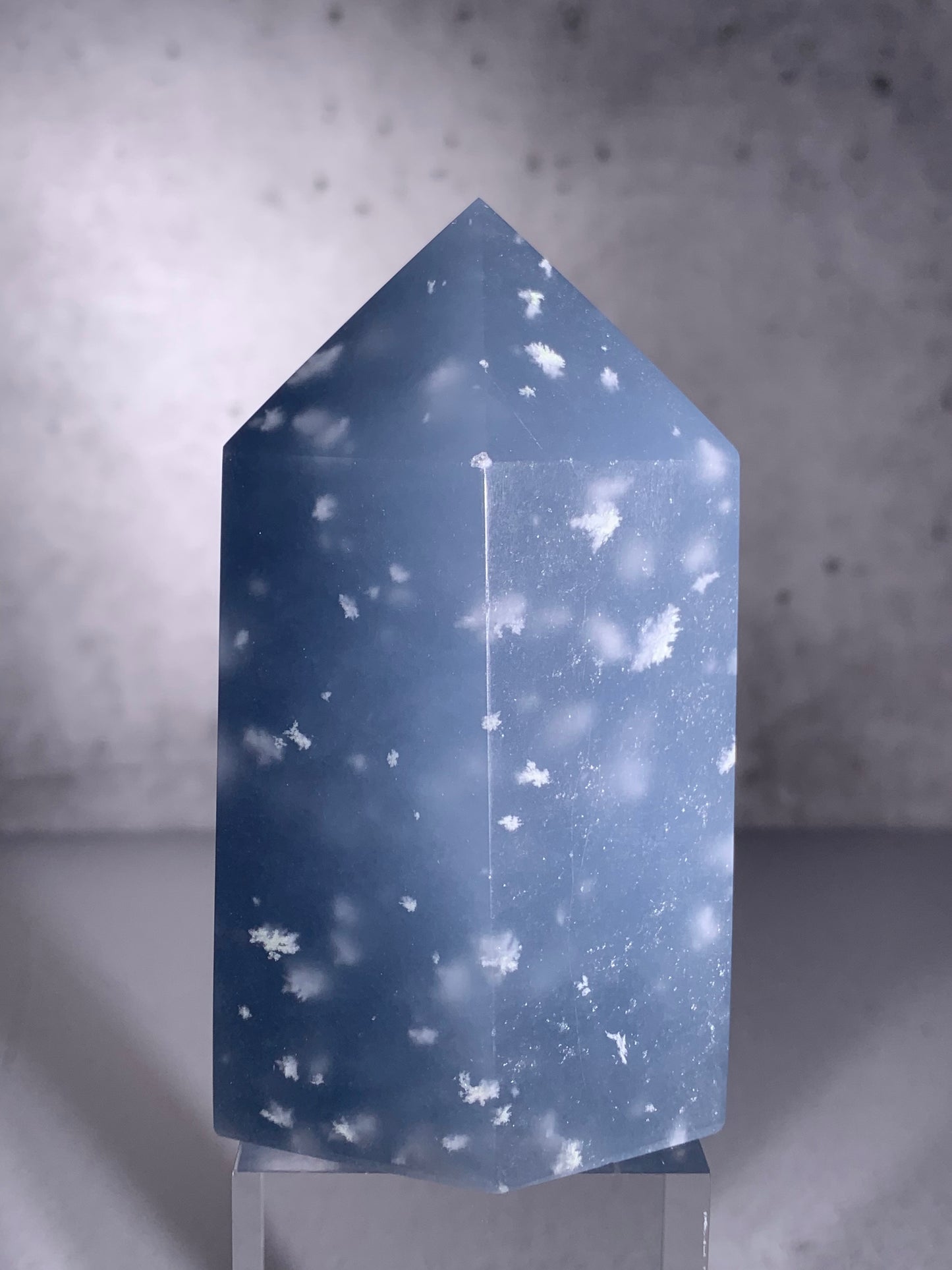 Snowflake Angelite Tower