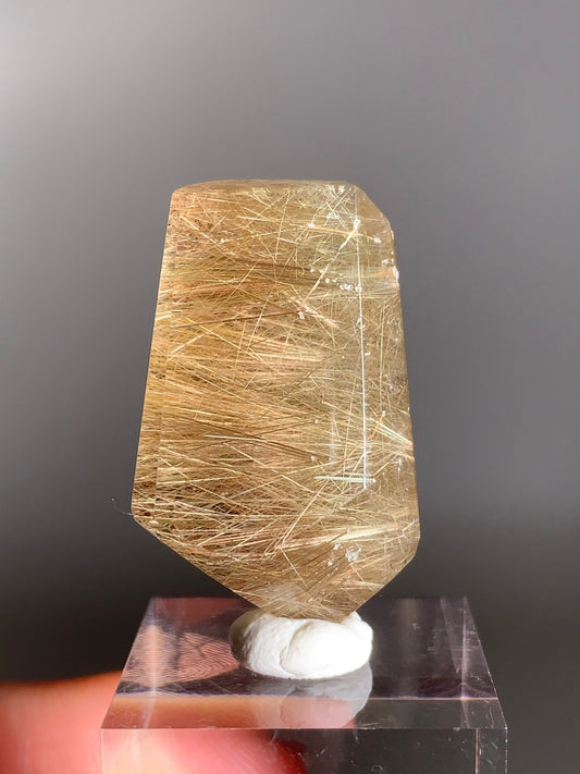 Gold Rutile Quartz with Pink Garden Inclusions – Polished Freeform