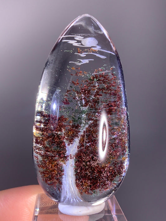 High-Quality Four Season Garden Quartz Carving Polished Teardrop from Brazil