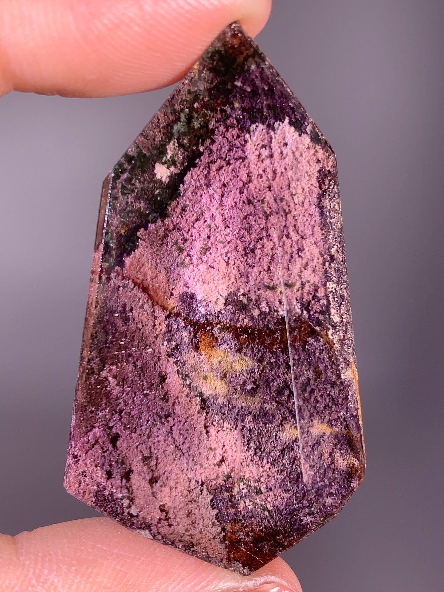 Collector’s Grade Vibrant Pink and Purple Four Season Garden Quartz Polished Freeform from Brazil