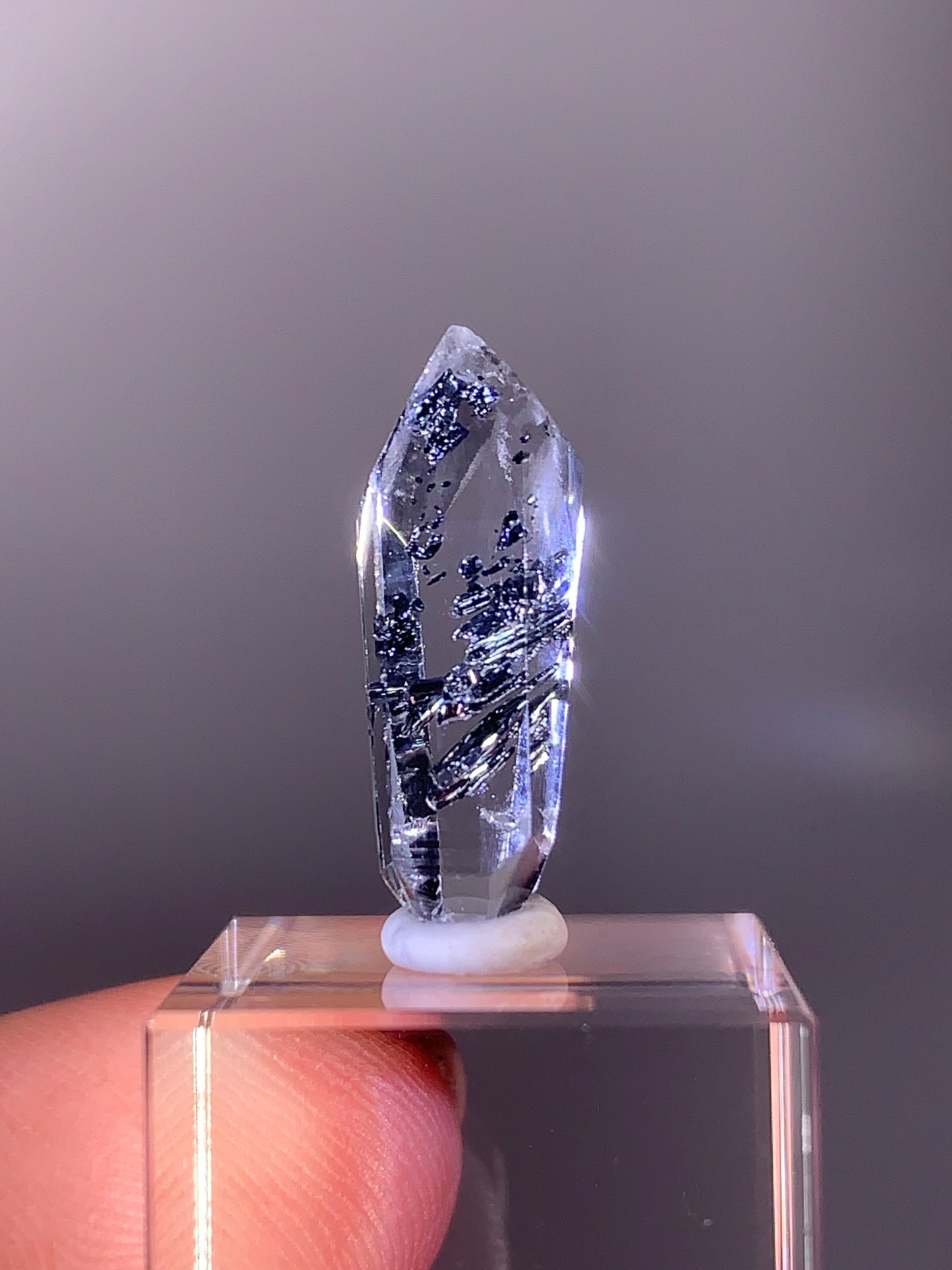 High-Quality Stibnite in Quartz Polished Freeform from Madagascar