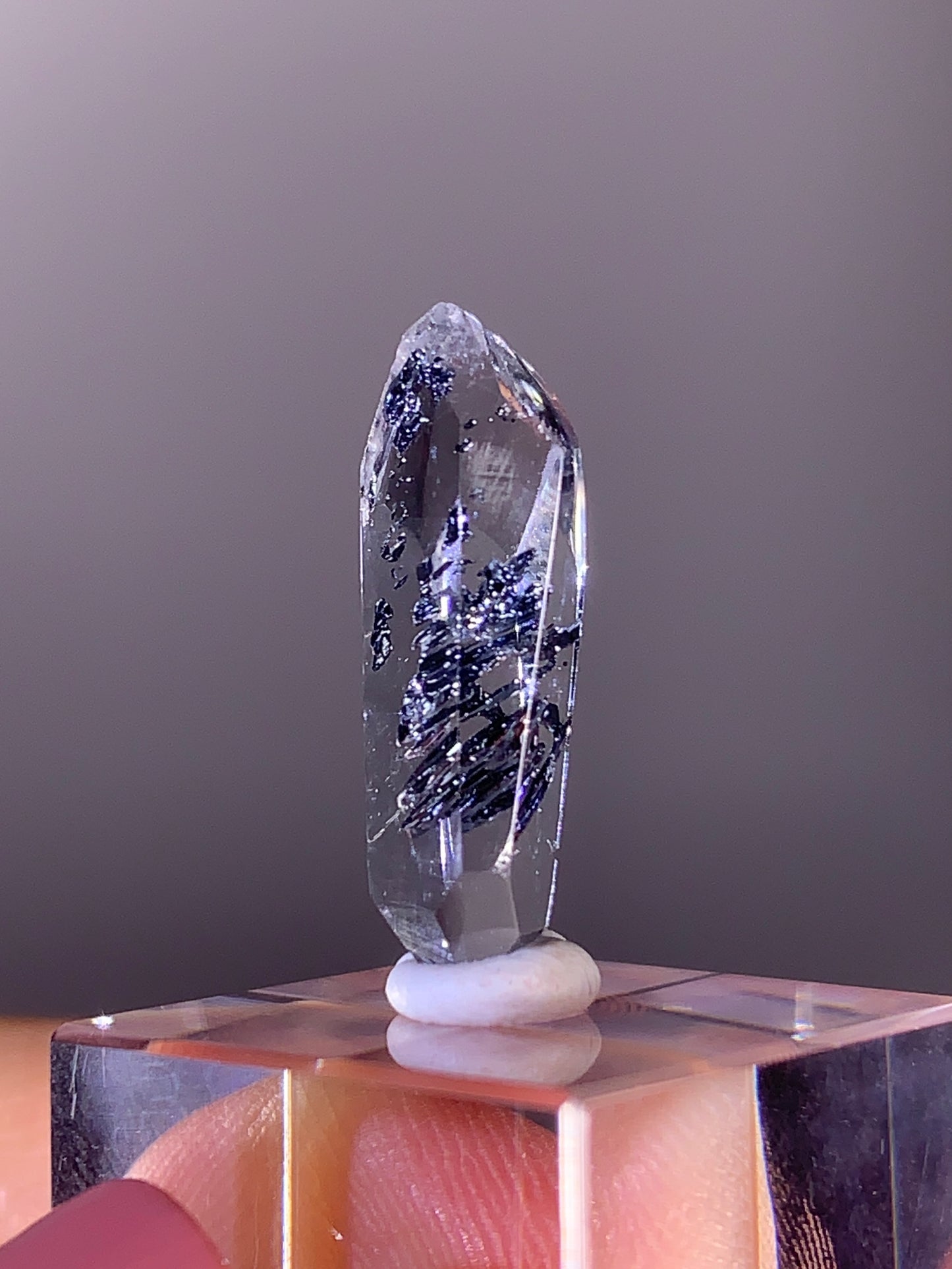 High-Quality Stibnite in Quartz Polished Freeform from Madagascar