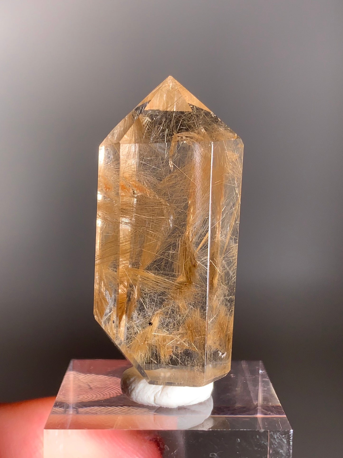 High Quality Gold Rutile Quartz Polished Tower