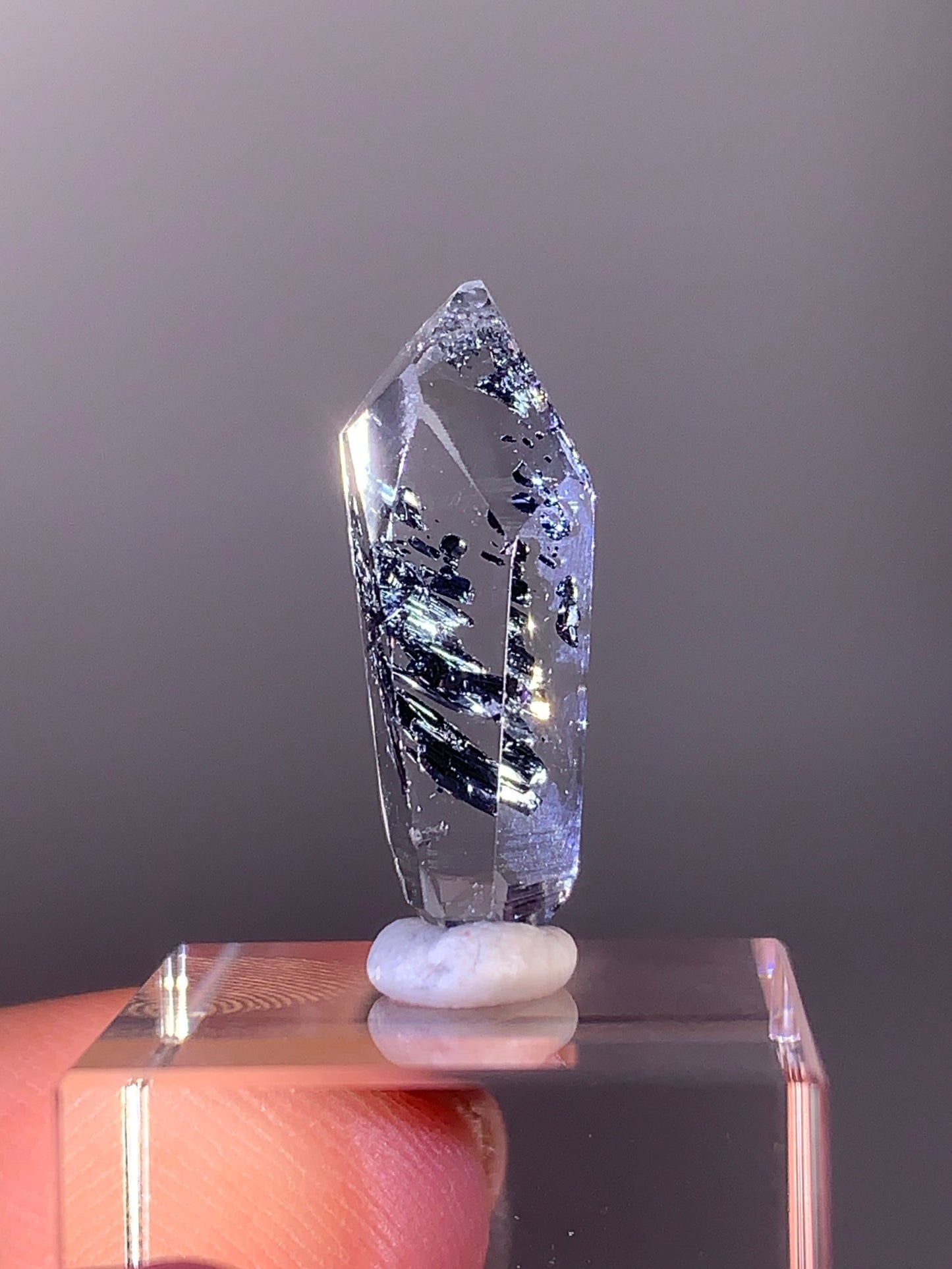 High-Quality Stibnite in Quartz Polished Freeform from Madagascar