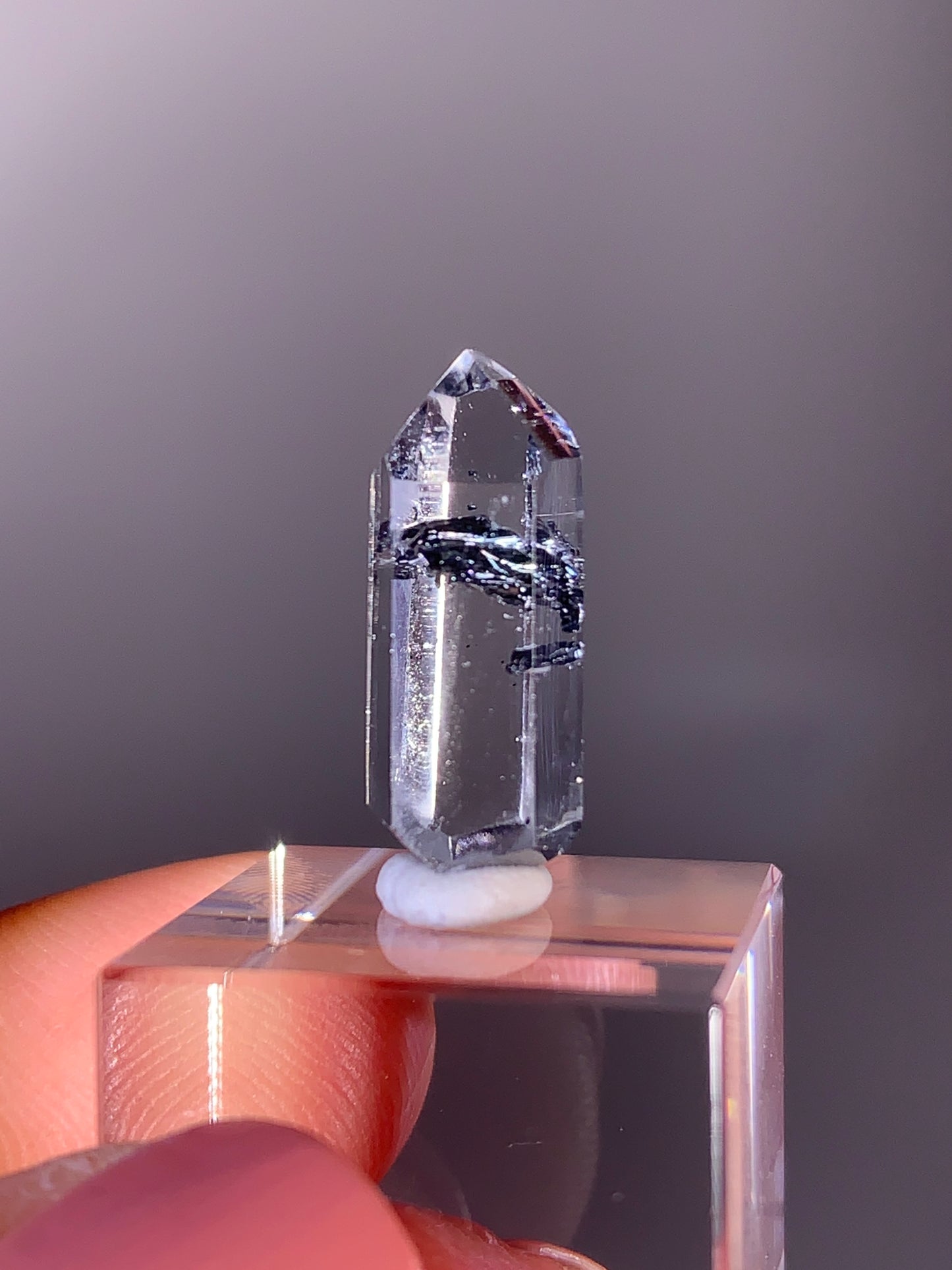 High-Quality Stibnite in Quartz Polished Freeform from Madagascar