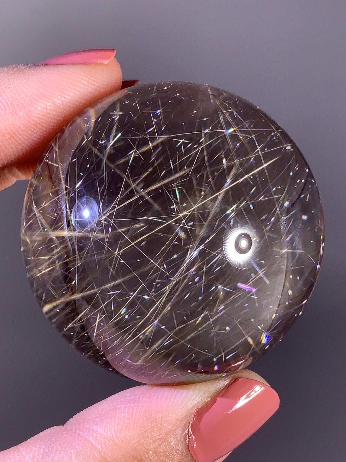 Top-Grade Gold Shooting Star Rutile Quartz Sphere from Brazil