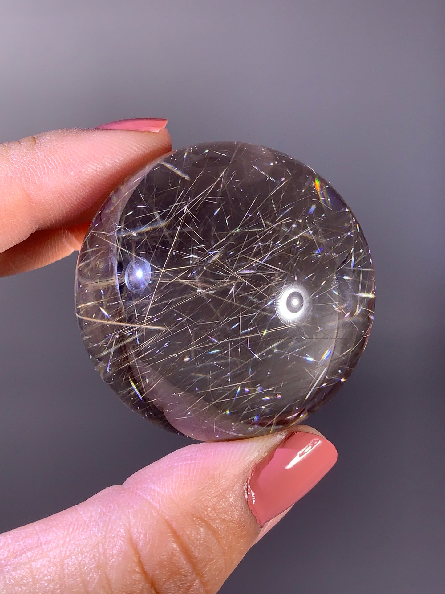 Top-Grade Gold Shooting Star Rutile Quartz Sphere from Brazil