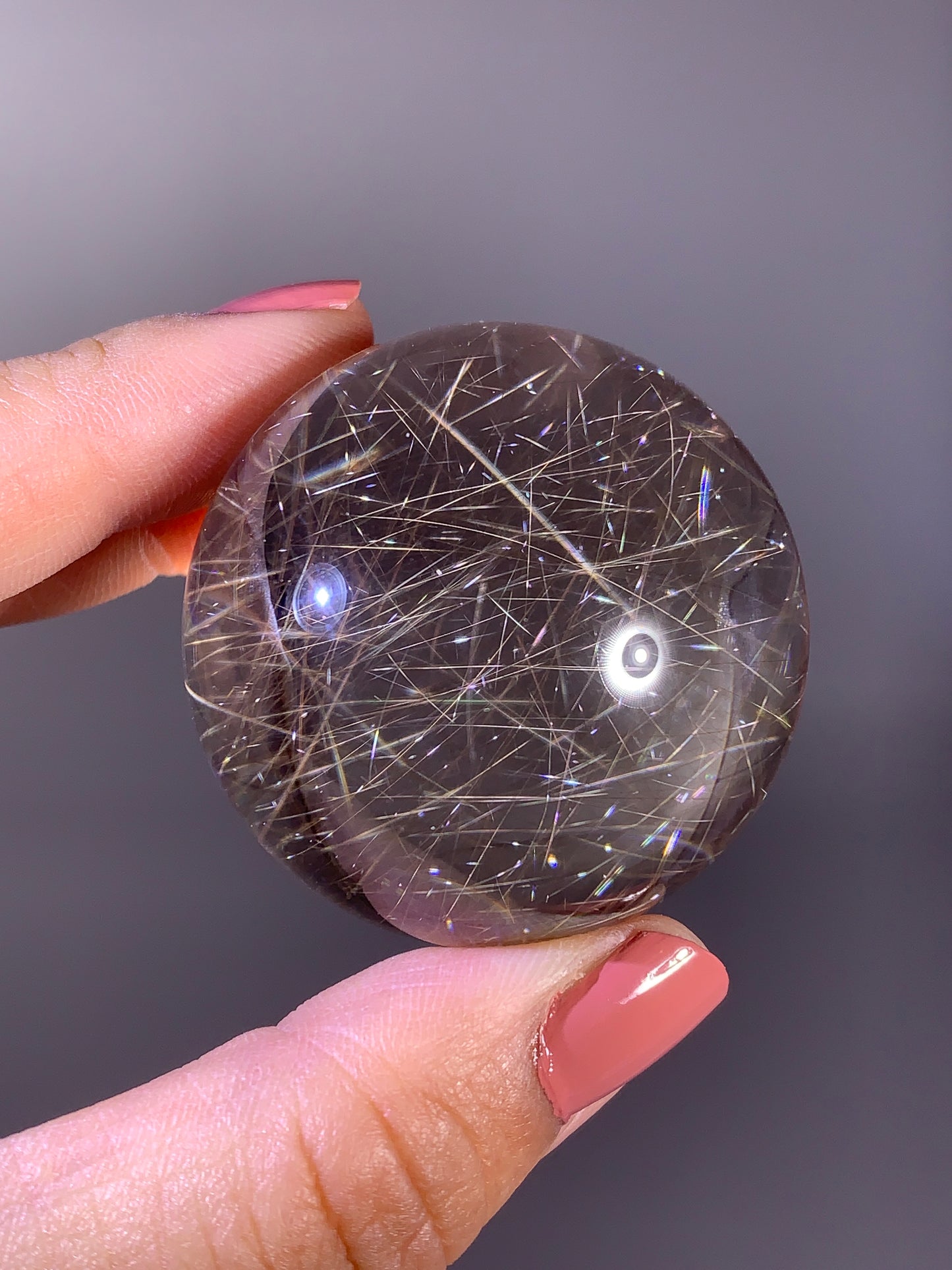 Top-Grade Gold Shooting Star Rutile Quartz Sphere from Brazil