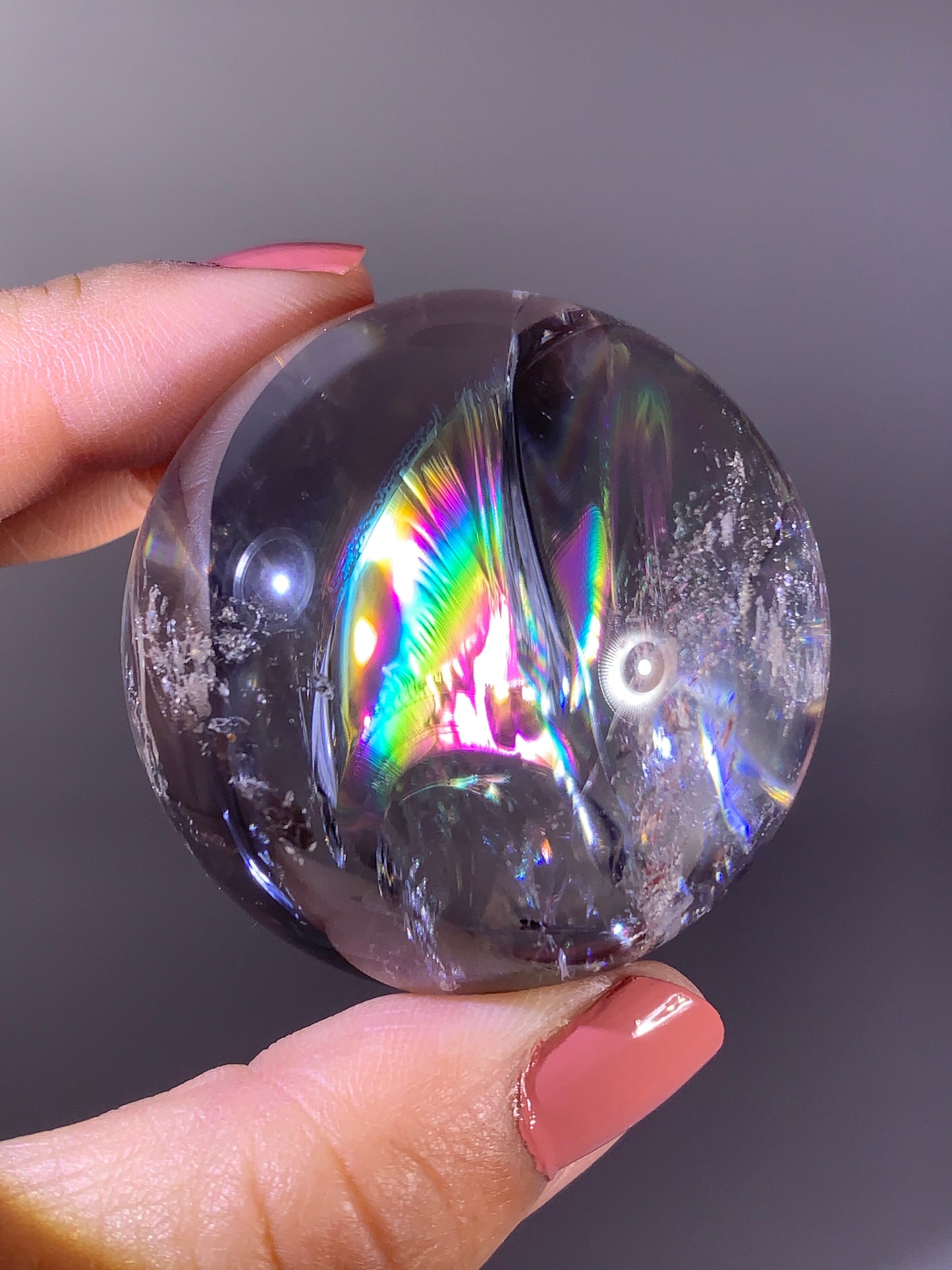 High-Quality Large Clear Quartz Rainbow Sphere from Madagascar