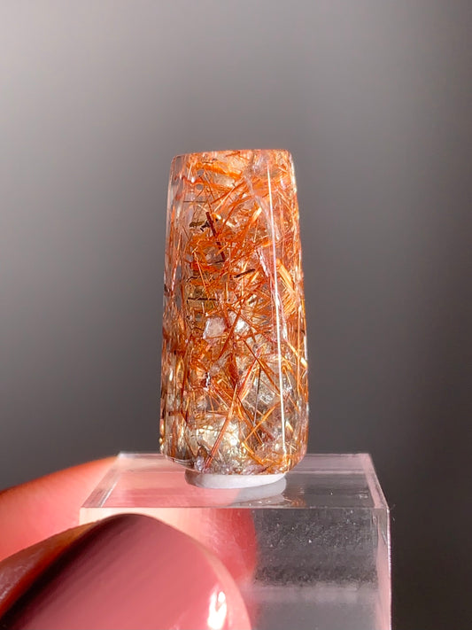 Madagascar Polished Red Copper Rutile with Shimmery Mica