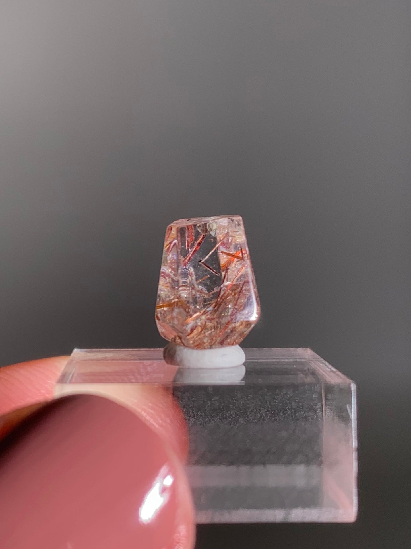 Madagascar Polished Red Copper Rutile with Shimmery Mica