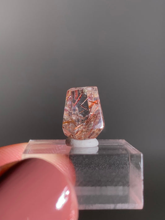 Madagascar Polished Red Copper Rutile with Shimmery Mica