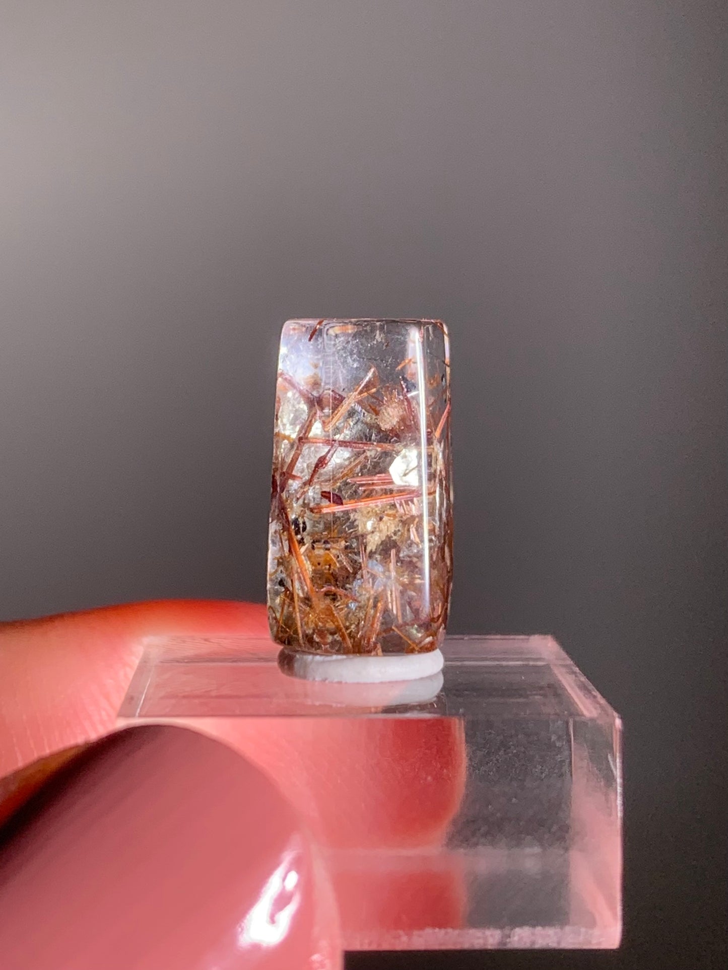 Madagascar Polished Red Copper Rutile with Shimmery Mica