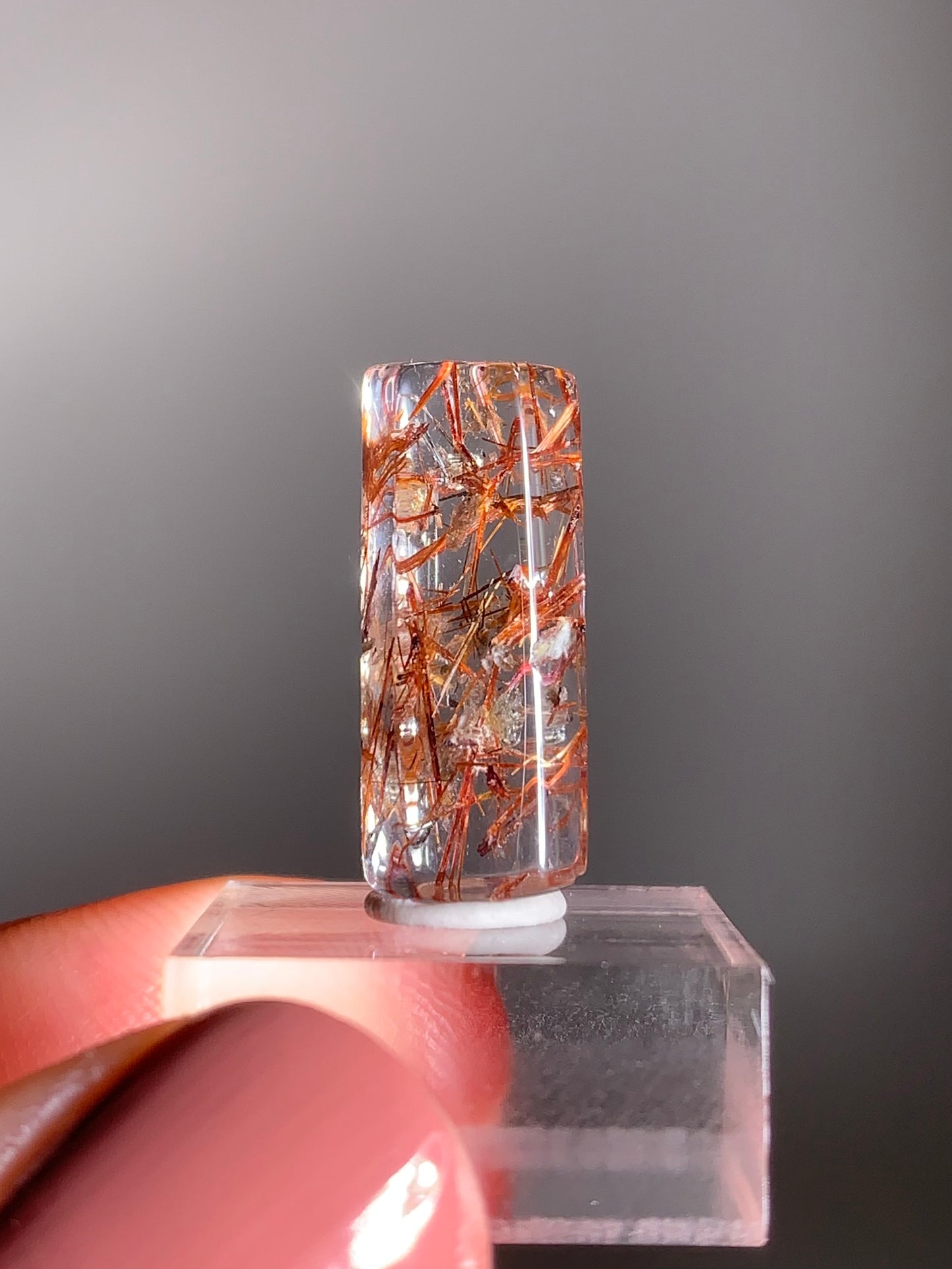 Madagascar Polished Red Copper Rutile with Shimmery Mica