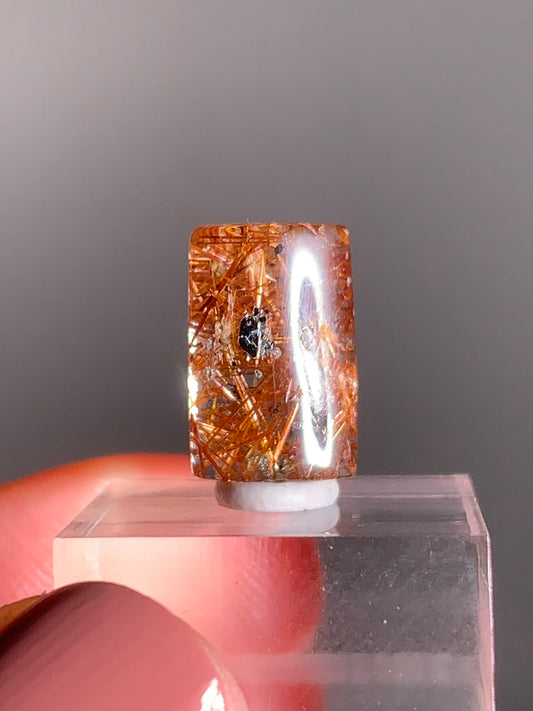 Madagascar Polished Red Copper Rutile with Shimmery Mica