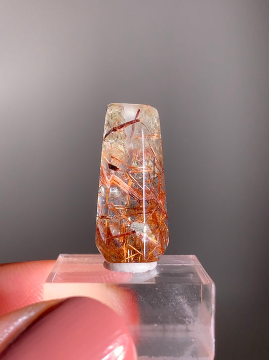 Madagascar Polished Red Copper Rutile with Shimmery Mica