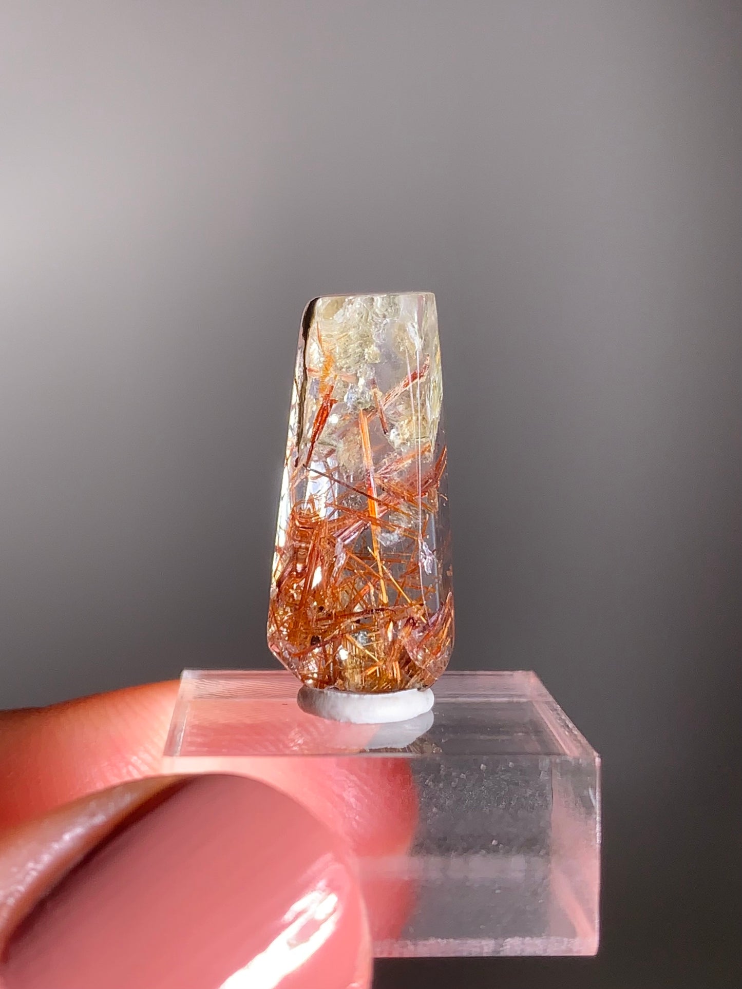 Madagascar Polished Red Copper Rutile with Shimmery Mica