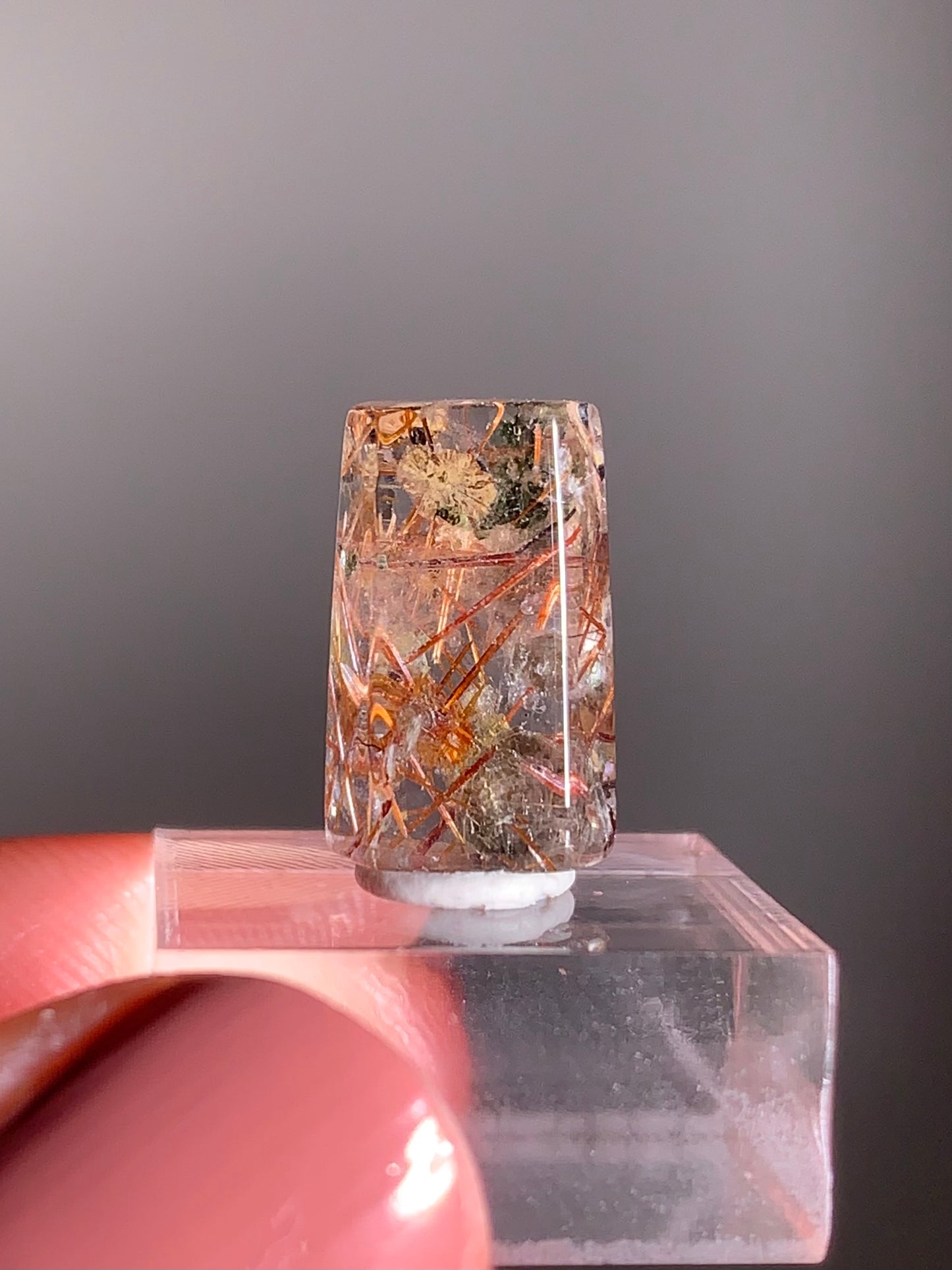 Madagascar Polished Red Copper Rutile with Shimmery Mica