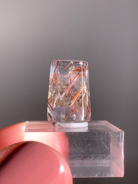 Madagascar Polished Red Copper Rutile with Shimmery Mica