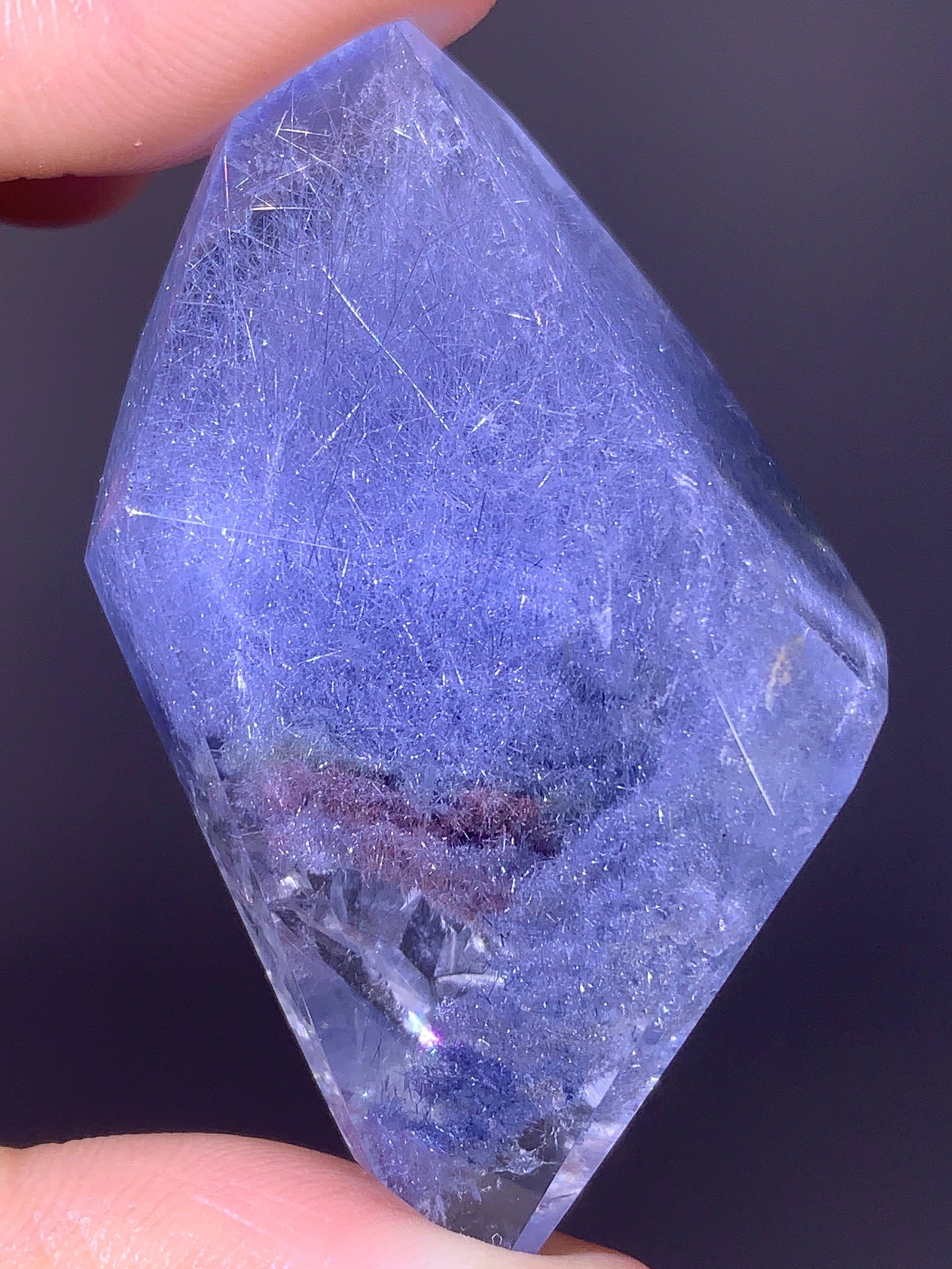 Collector’s Piece Extreme Rare Blue Rutile with Blue Dumortierite Polished Freeform from Brazil | High-Grade Crystal Specimen