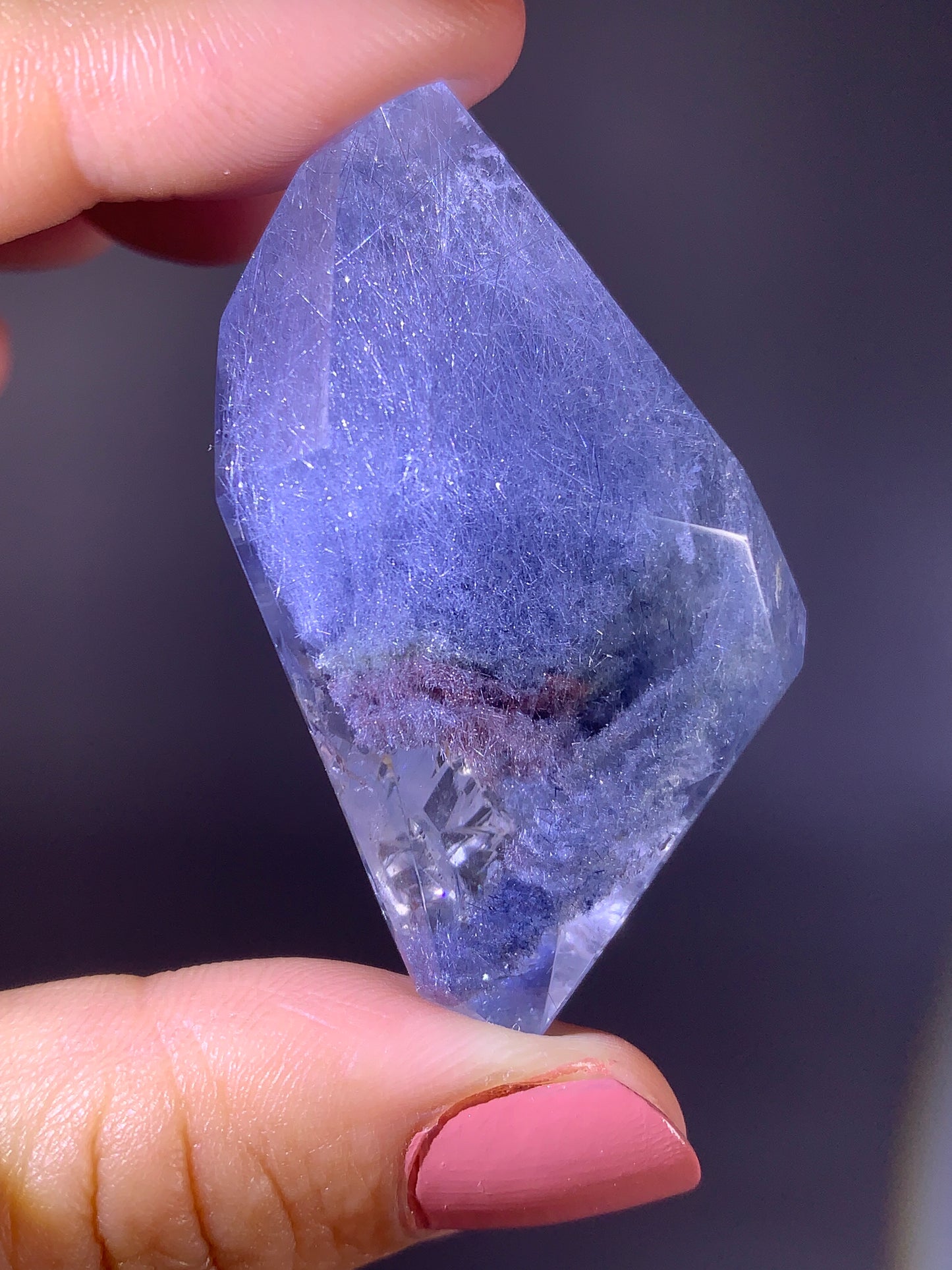 Collector’s Piece Extreme Rare Blue Rutile with Blue Dumortierite Polished Freeform from Brazil | High-Grade Crystal Specimen