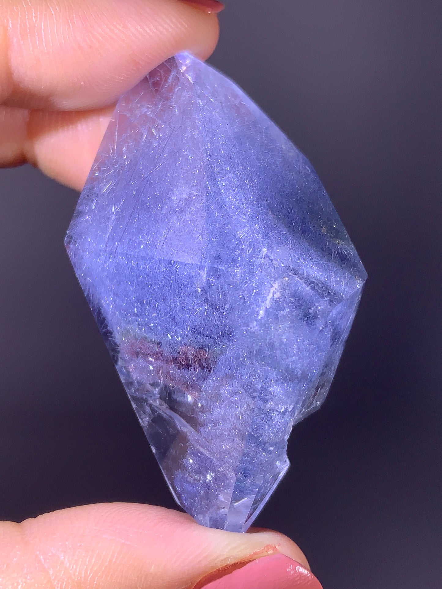 Collector’s Piece Extreme Rare Blue Rutile with Blue Dumortierite Polished Freeform from Brazil | High-Grade Crystal Specimen