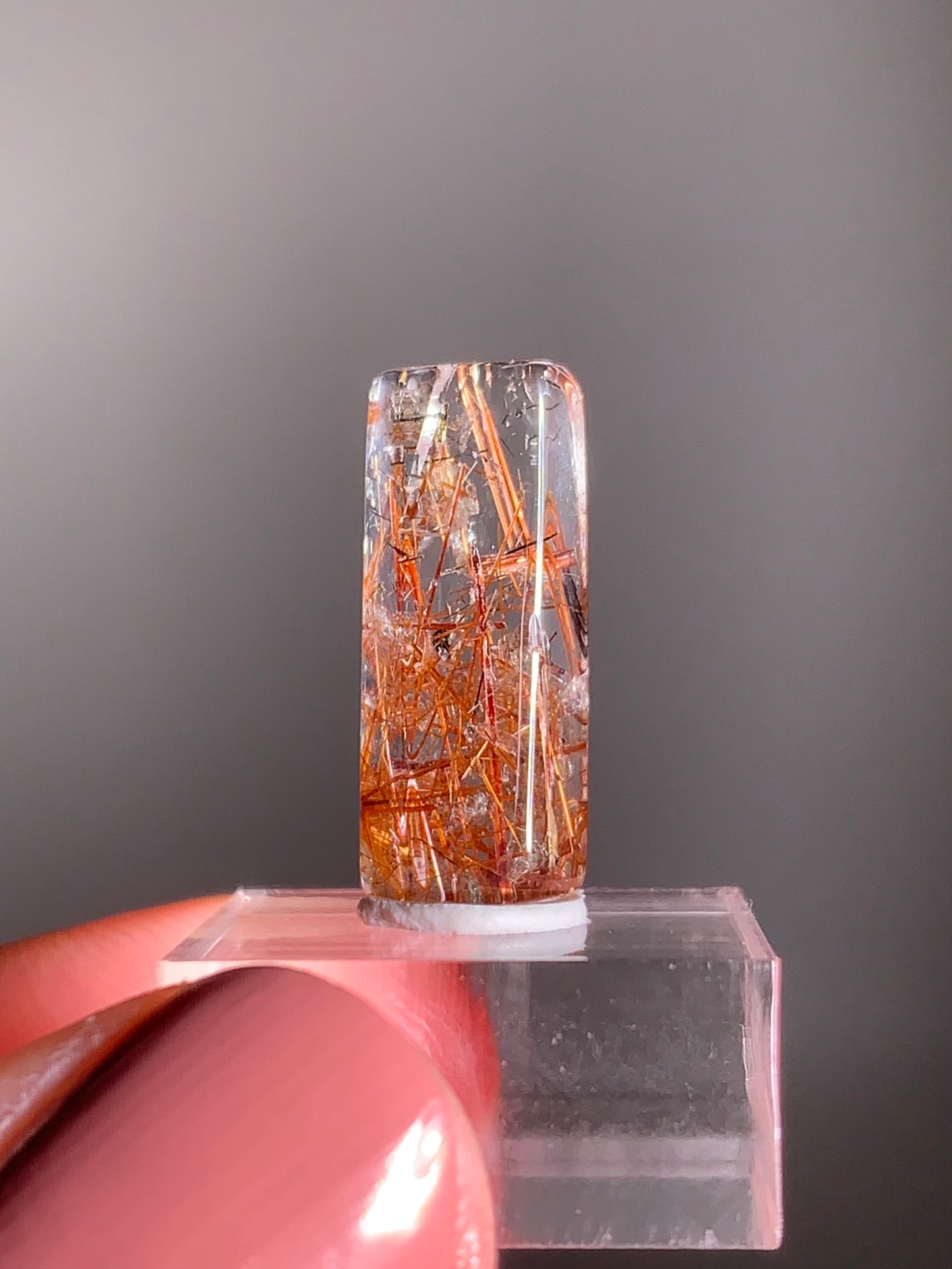 Madagascar Polished Red Copper Rutile with Shimmery Mica