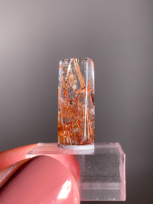 Madagascar Polished Red Copper Rutile with Shimmery Mica
