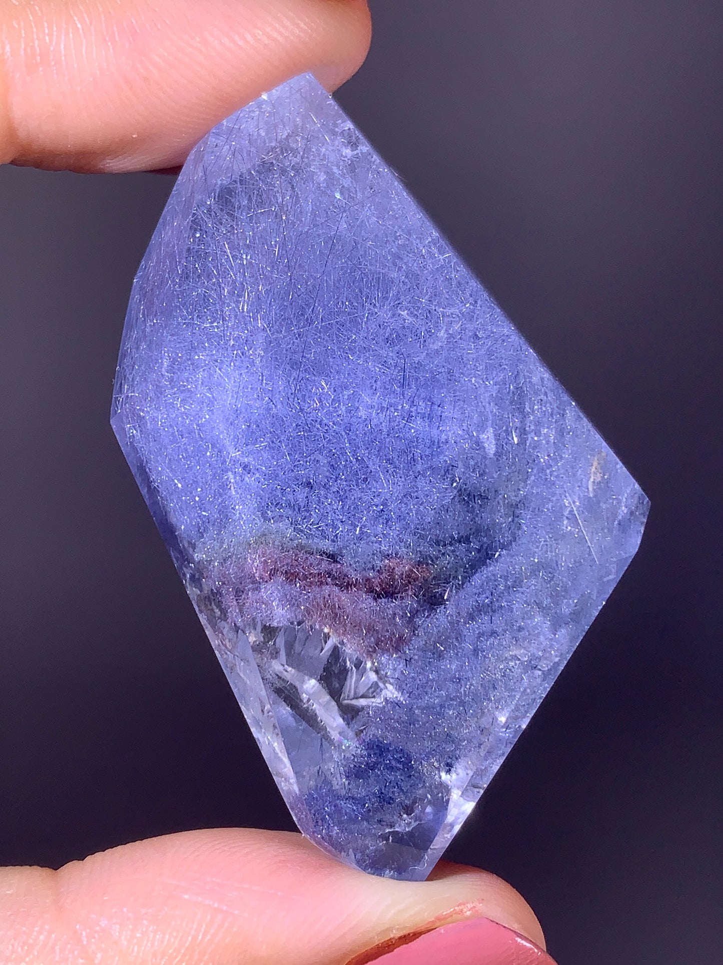 Collector’s Piece Extreme Rare Blue Rutile with Blue Dumortierite Polished Freeform from Brazil | High-Grade Crystal Specimen