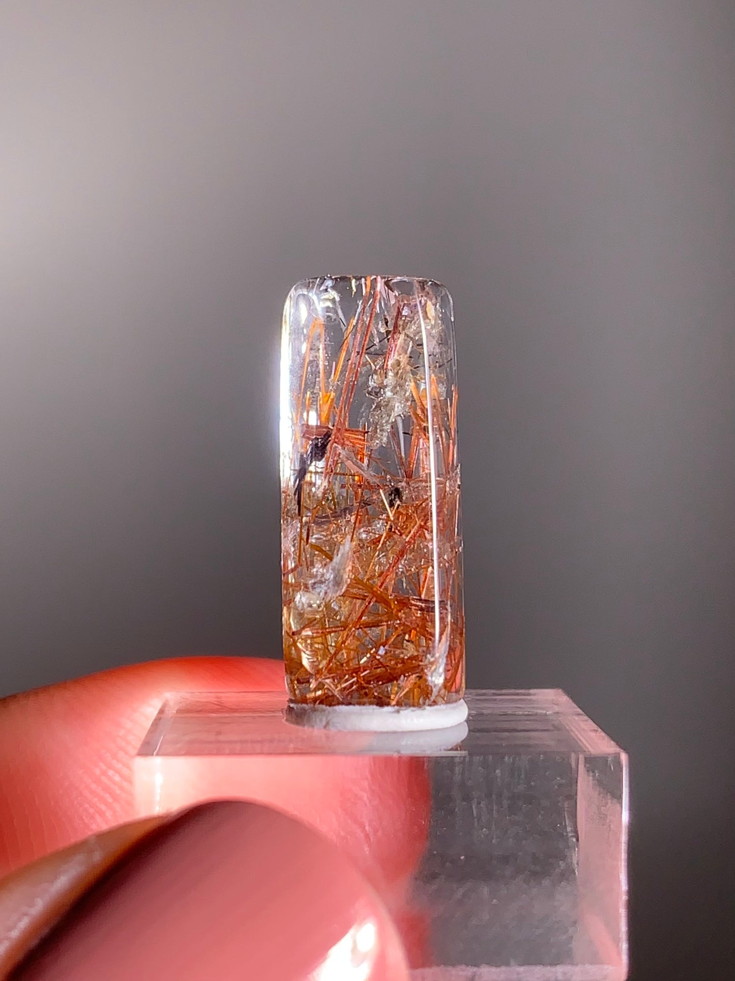 Madagascar Polished Red Copper Rutile with Shimmery Mica