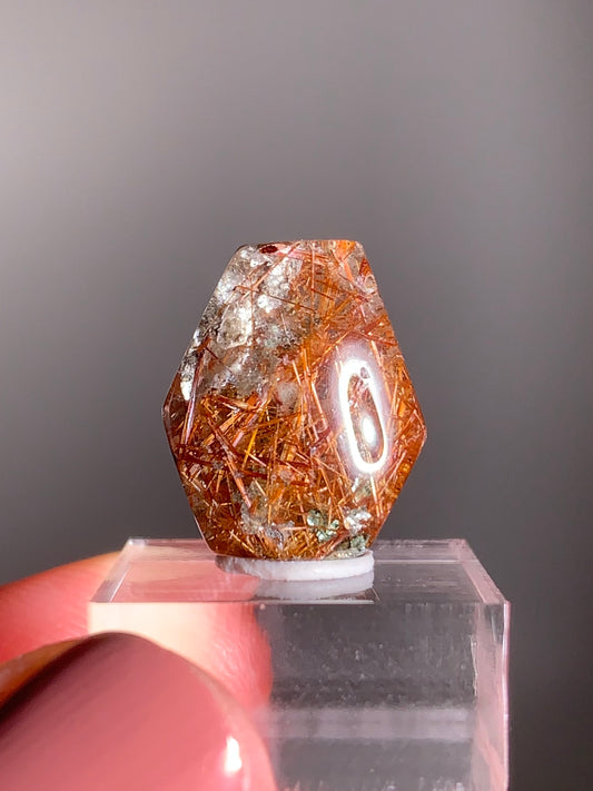 Madagascar Polished Red Copper Rutile with Shimmery Mica