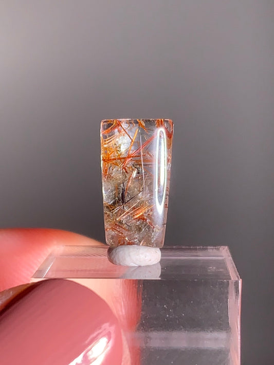 Madagascar Polished Red Copper Rutile with Shimmery Mica