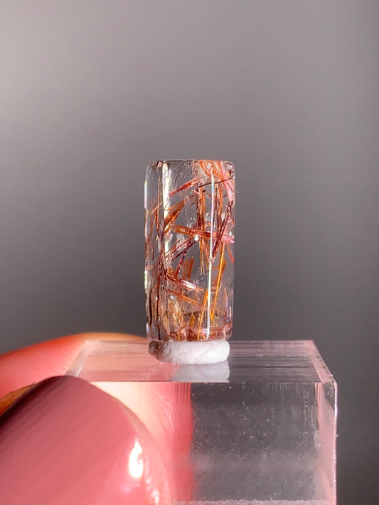 Madagascar Polished Red Copper Rutile with Shimmery Mica