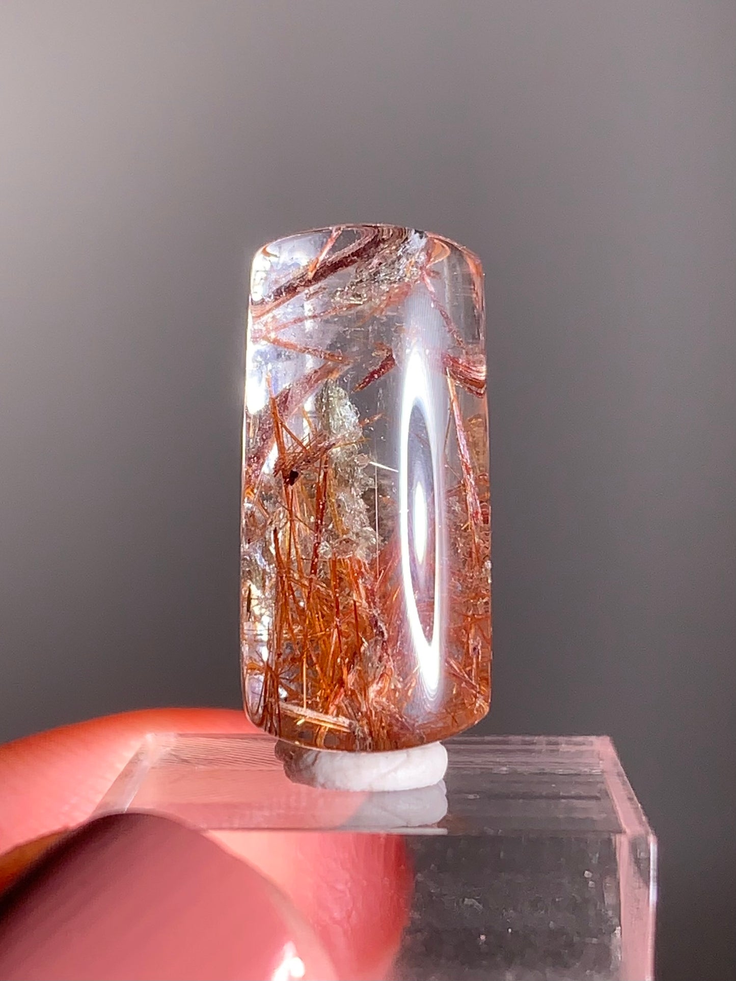 Madagascar Polished Red Copper Rutile with Shimmery Mica
