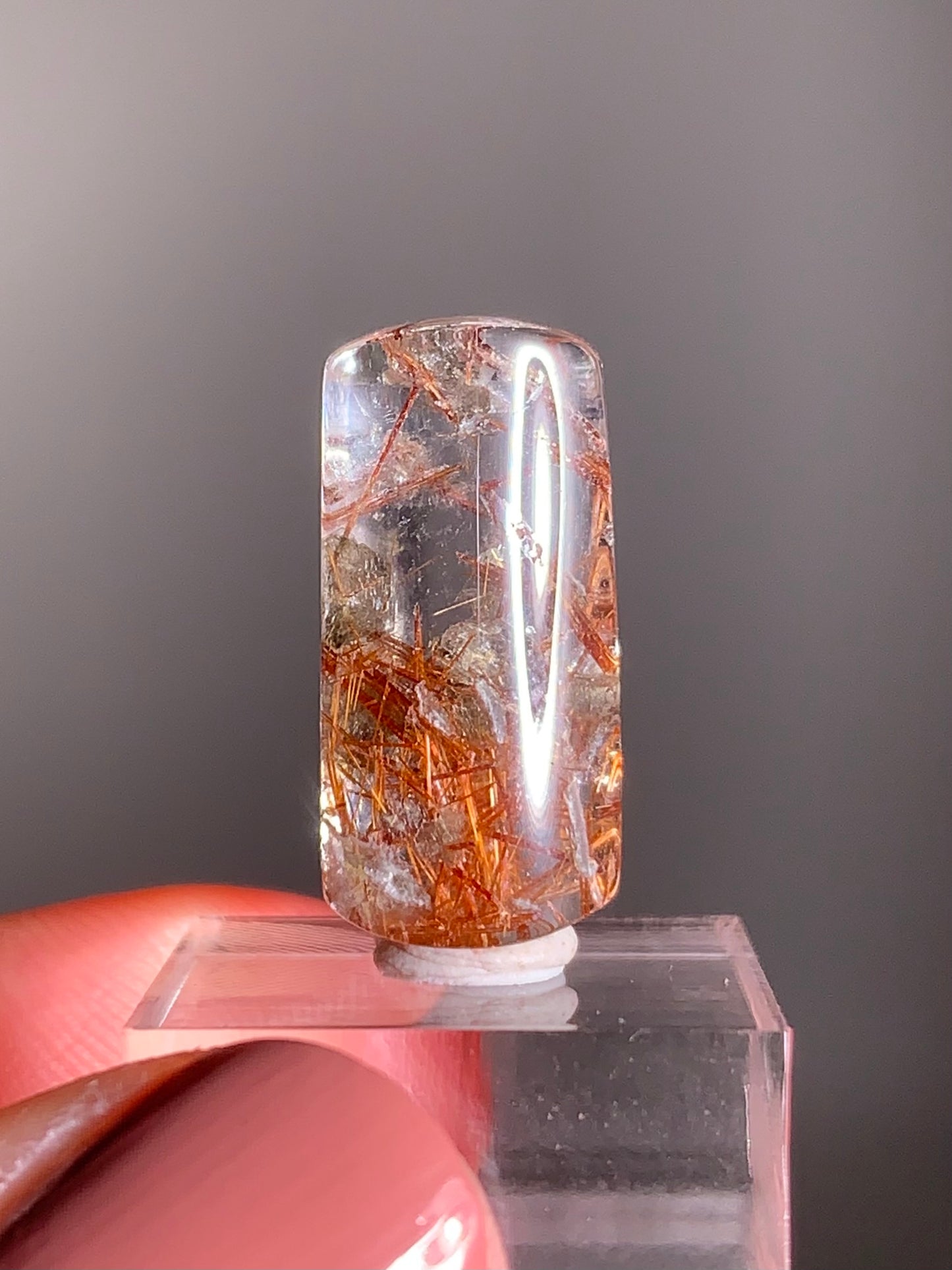 Madagascar Polished Red Copper Rutile with Shimmery Mica
