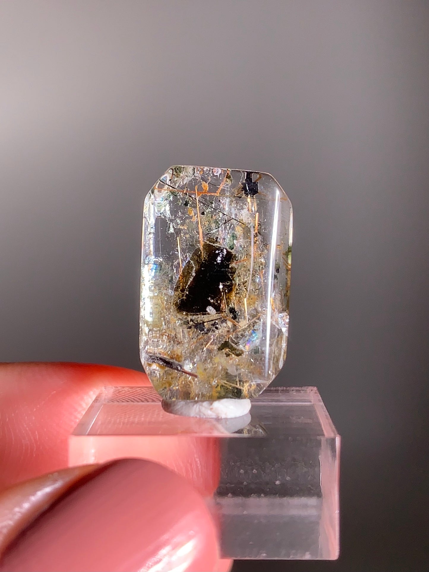 Madagascar Polished Red Copper Rutile with Shimmery Mica