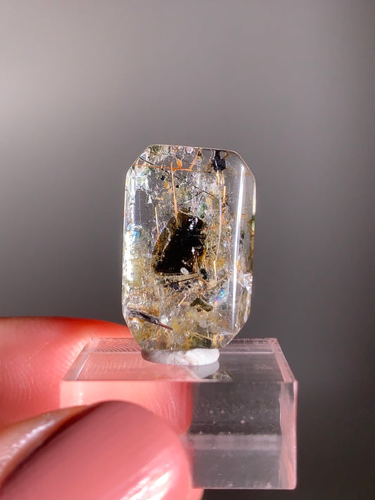 Madagascar Polished Red Copper Rutile with Shimmery Mica